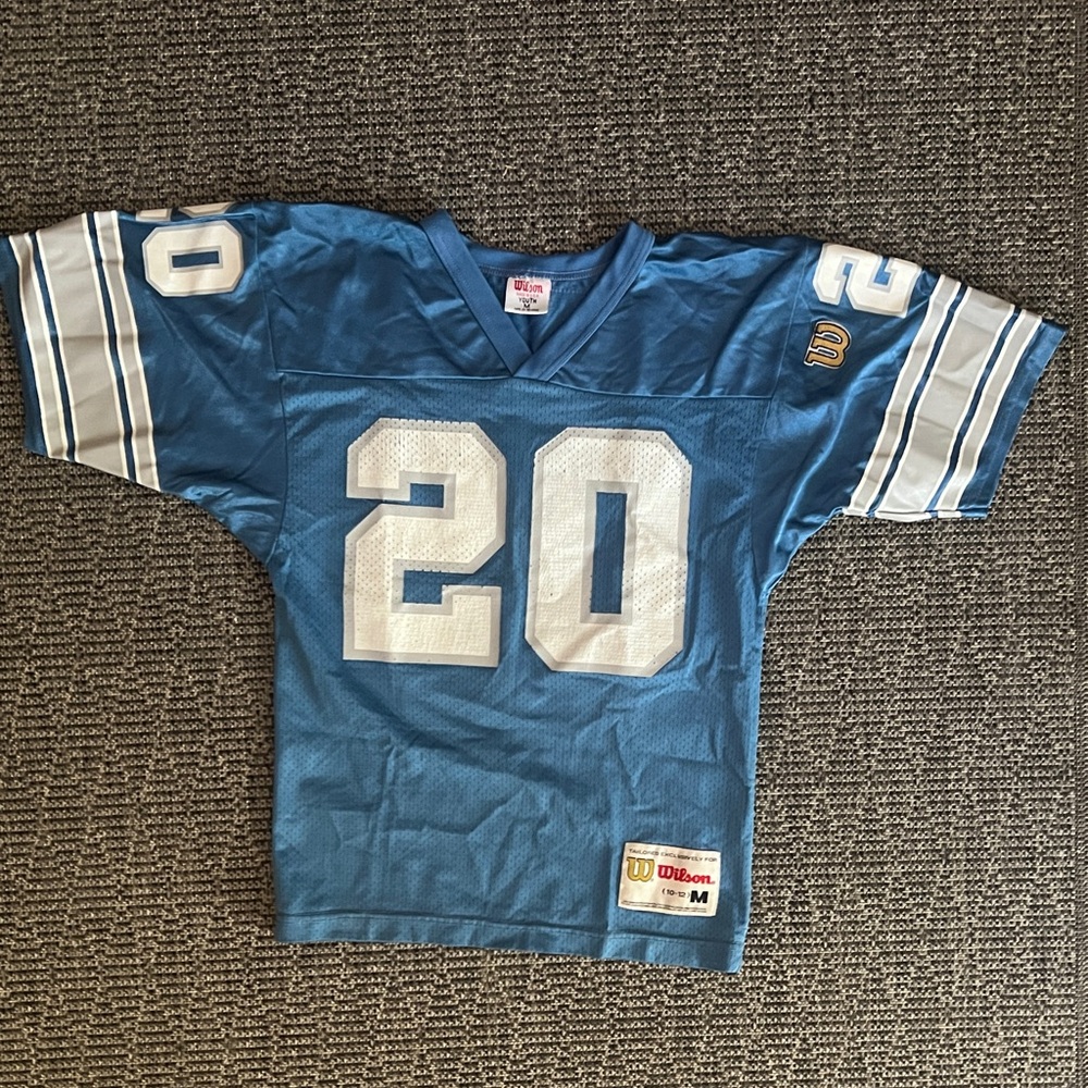 Vintage Detroit Lions Barry Sanders NFL Authentic Wilson Jersey Size Youth Med.